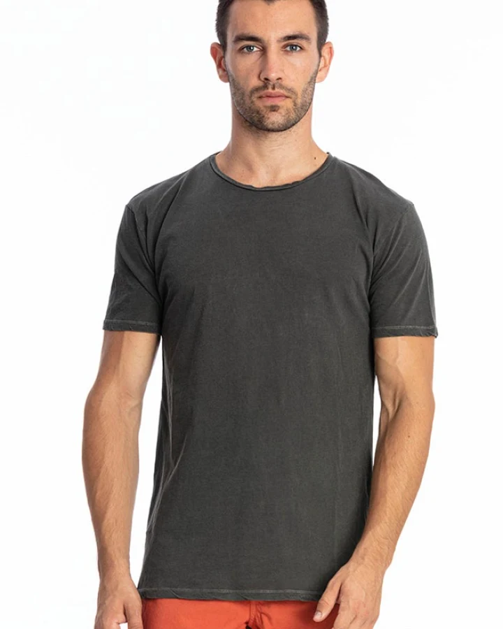RAVENS VIEW IBIZA Herren vegan T-Shirt Basic Azur Anthrazitgrau