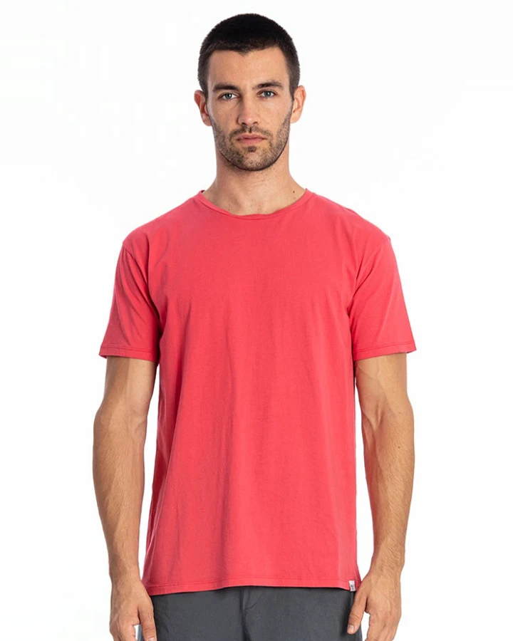 RAVENS VIEW IBIZA Herren vegan T-Shirt Basic Azur Elektrisch Rot