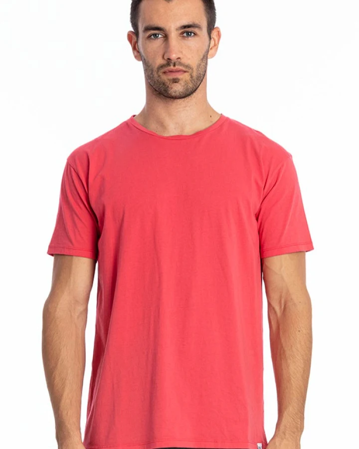 RAVENS VIEW IBIZA Herren vegan T-Shirt Basic Azur Elektrisch Rot