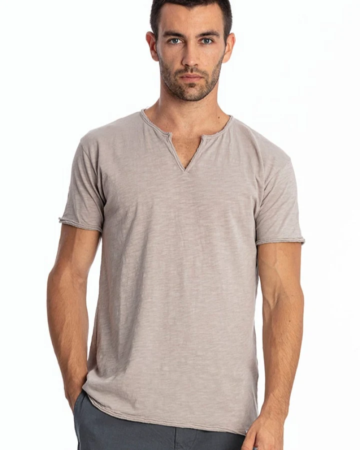 RAVENS VIEW IBIZA Herren vegan T-Shirt Eros Stein Grau