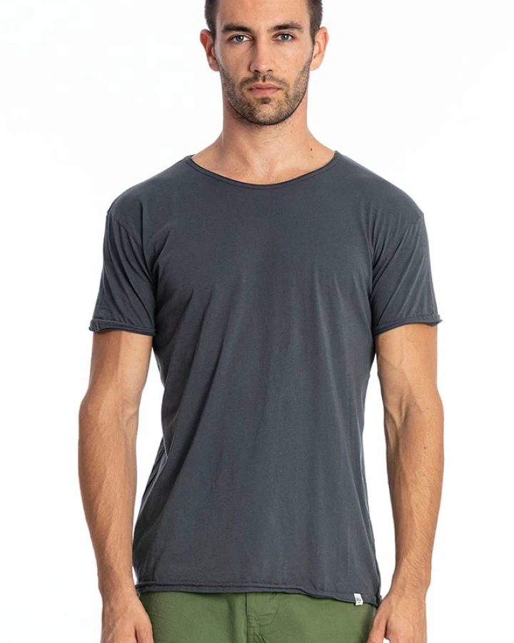 RAVENS VIEW IBIZA Herren vegan T-Shirt Rundhalsausschnitt Wild Lava Blau