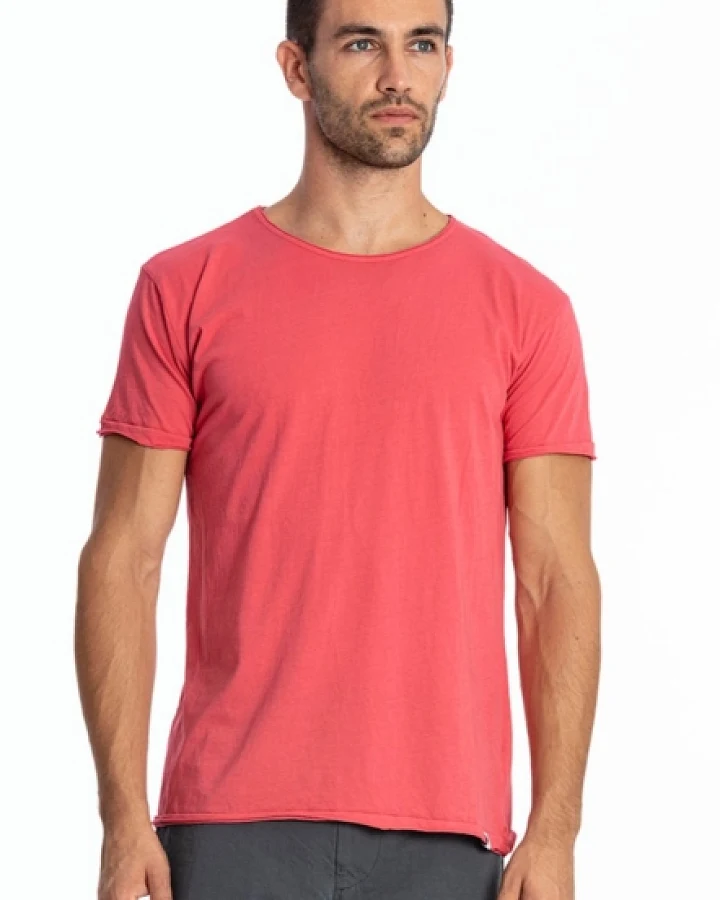 RAVENS VIEW IBIZA Herren vegan T-Shirt Rundhalsausschnitt Wild Flamingo Rosa