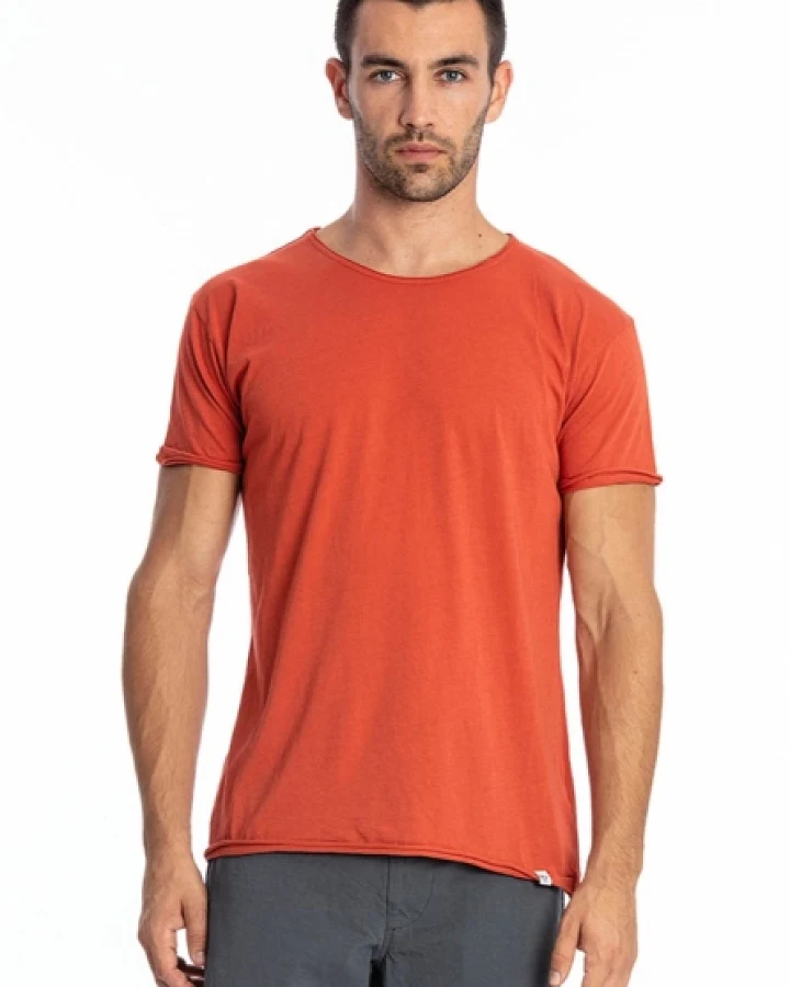 RAVENS VIEW IBIZA Herren vegan T-Shirt Rundhalsausschnitt Wild Terracotta Orange