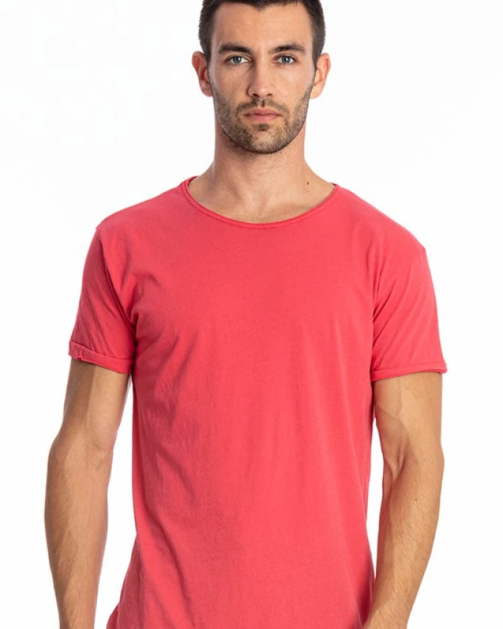 RAVENS VIEW IBIZA Herren vegan T-Shirt Rundhalsausschnitt Electric Red