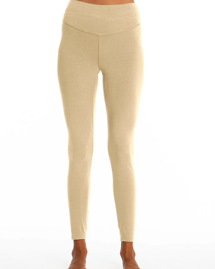 RAVENS VIEW IBIZA Damen vegan Yoga Legging Plus Kamelgelb