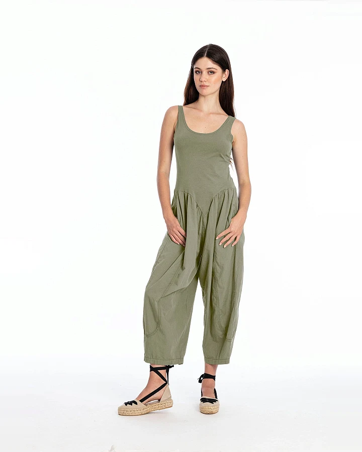 RAVENS VIEW IBIZA Damen vegan Jumpsuit Orient Khaki Grün