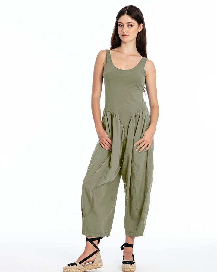 RAVENS VIEW IBIZA Damen vegan Jumpsuit Orient Khaki Grün