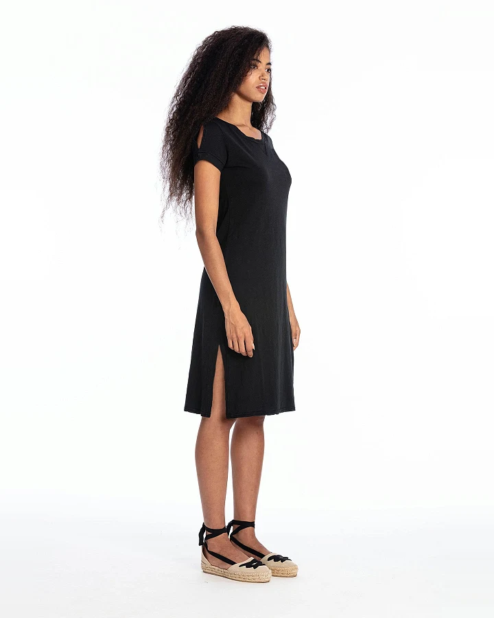 RAVENS VIEW IBIZA Damen vegan Kleid Zoe Schwarz