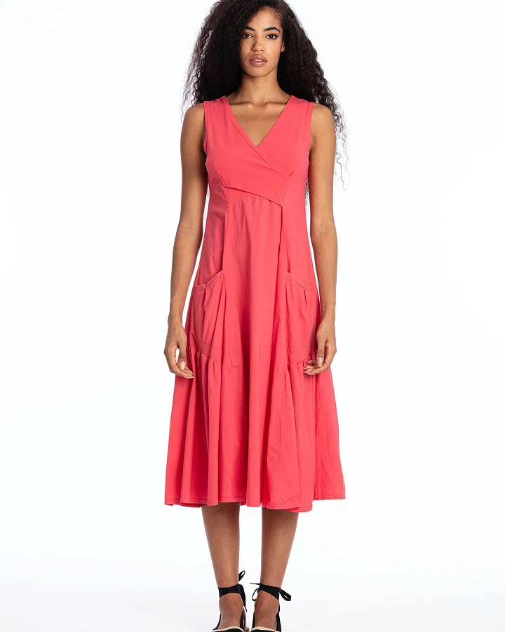 RAVENS VIEW IBIZA Damen vegan Kleid Ärmellos Paola Electric Red