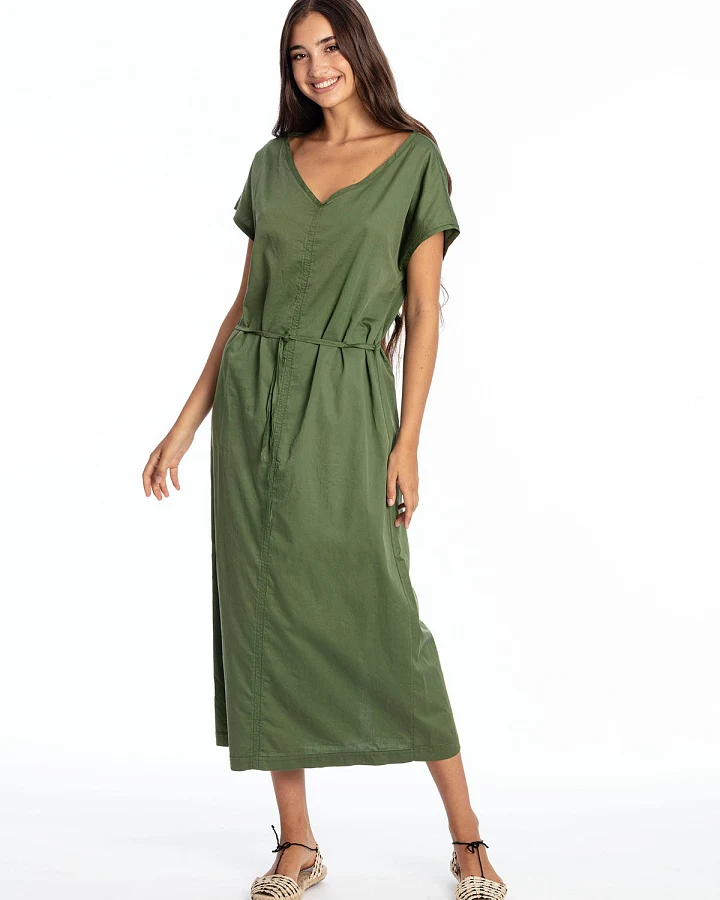 RAVENS VIEW IBIZA Damen vegan Kleid Tessa Waldgrün