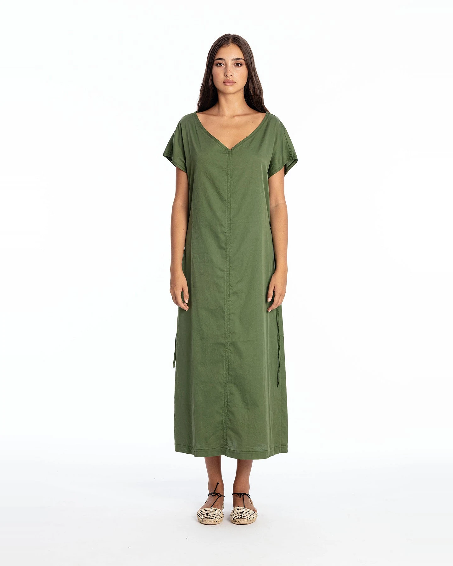 RAVENS VIEW IBIZA Damen vegan Kleid Tessa Waldgrün – Ansicht 2