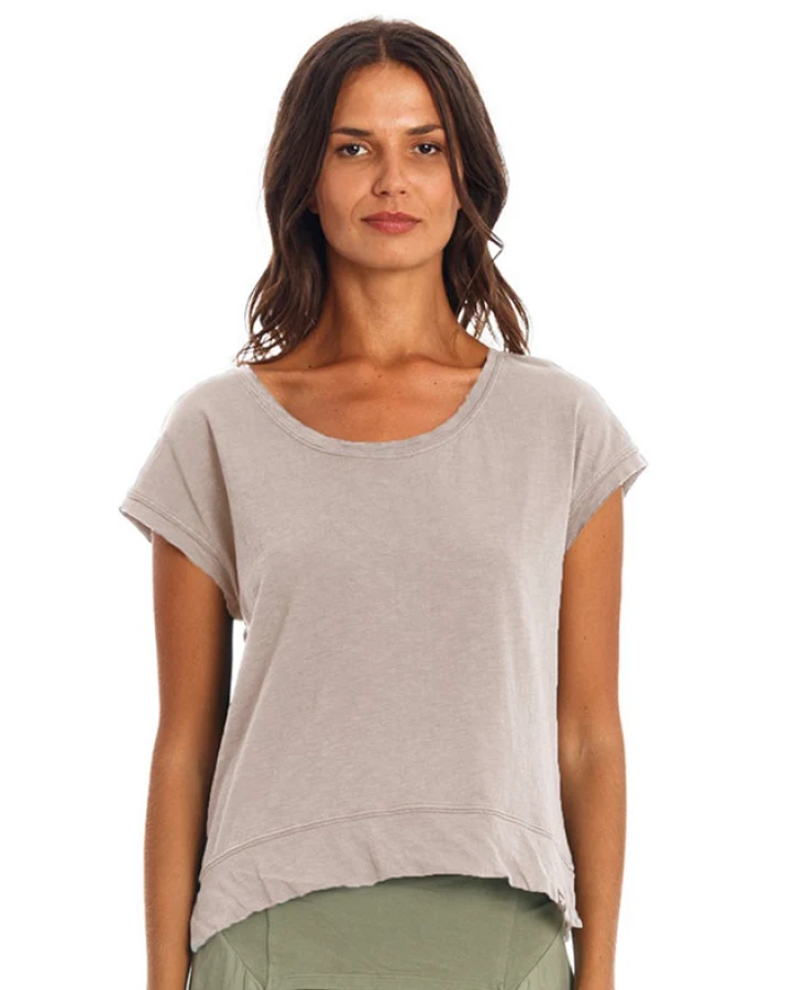 RAVENS VIEW IBIZA Damen vegan T-Shirt Ivy Stone Grey