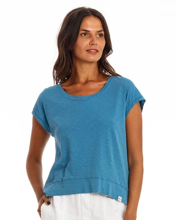 RAVENS VIEW IBIZA Damen vegan T-Shirt Ivy Maui Blau