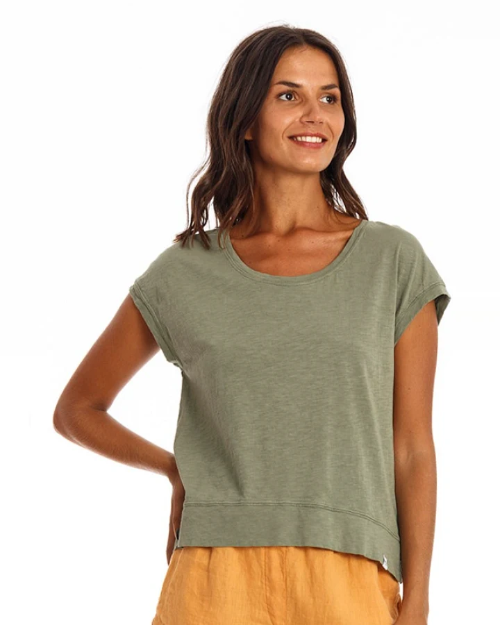 RAVENS VIEW IBIZA Damen vegan T-Shirt Ivy Khaki Grün
