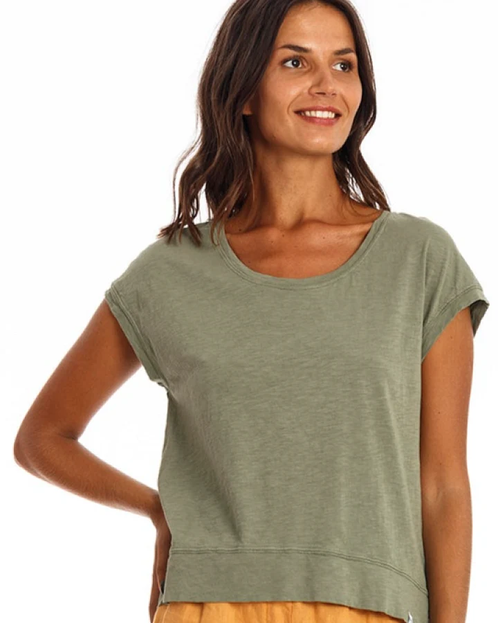 RAVENS VIEW IBIZA Damen vegan T-Shirt Ivy Khaki Grün