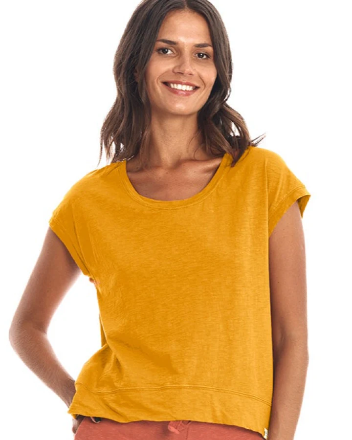 RAVENS VIEW IBIZA Damen vegan T-Shirt Ivy Gold Sand
