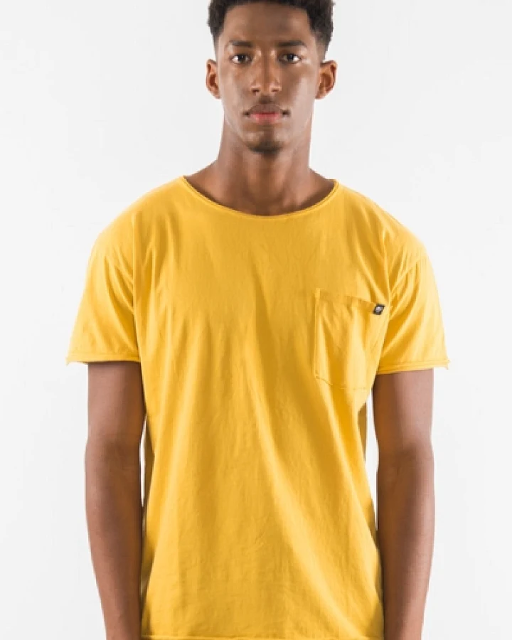 RAVENS VIEW IBIZA Herren vegan T-Shirt Rundhalsausschnitt Wild Pocket Gold Gelb