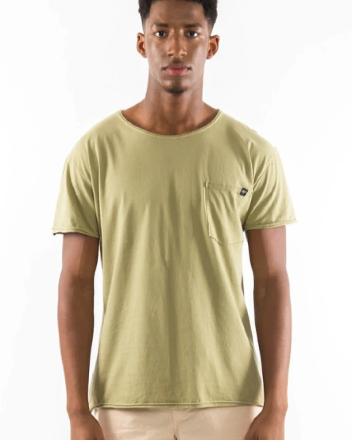 RAVENS VIEW IBIZA Herren vegan T-Shirt Rundhalsausschnitt Wild Pocket Dark Aloe Grün