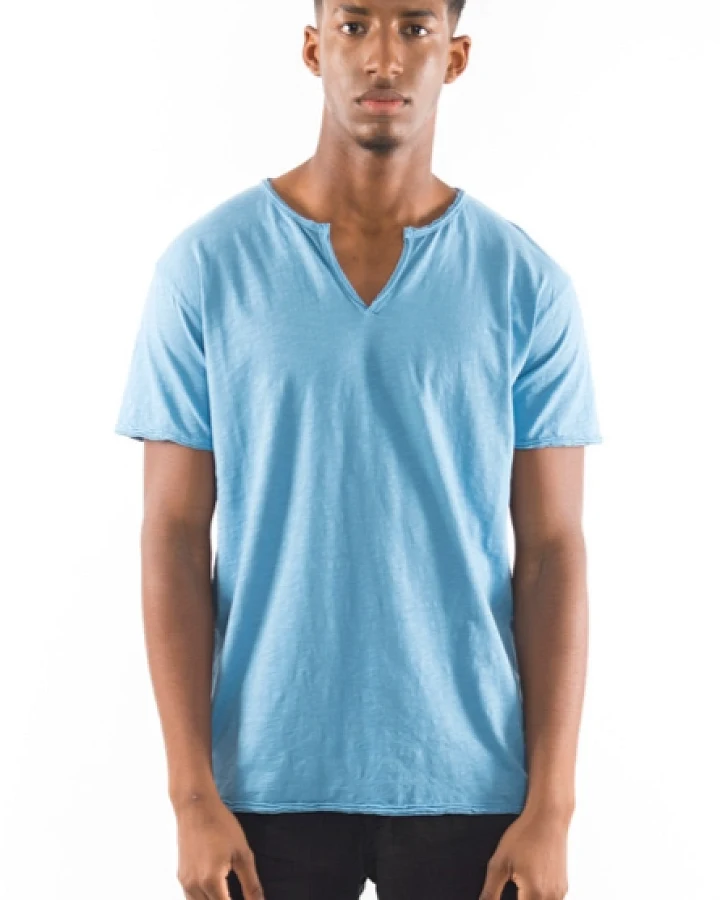 RAVENS VIEW IBIZA Herren vegan T-Shirt Eros Faded Denim Blau