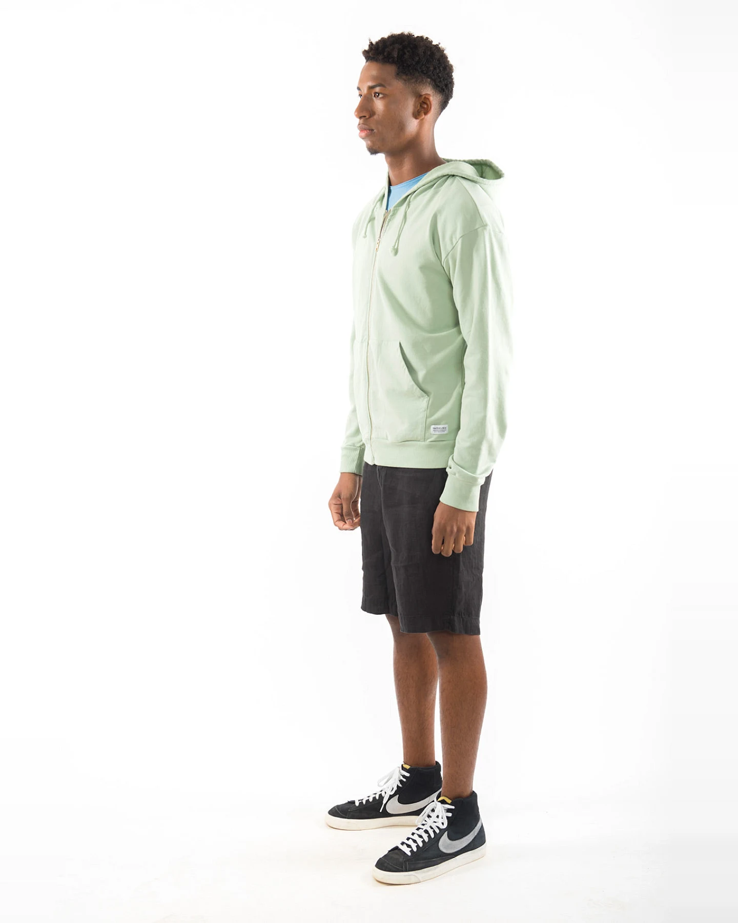 RAVENS VIEW IBIZA Herren vegan Hoodie Zip Ibiza Light Aloe Grün – Ansicht 2