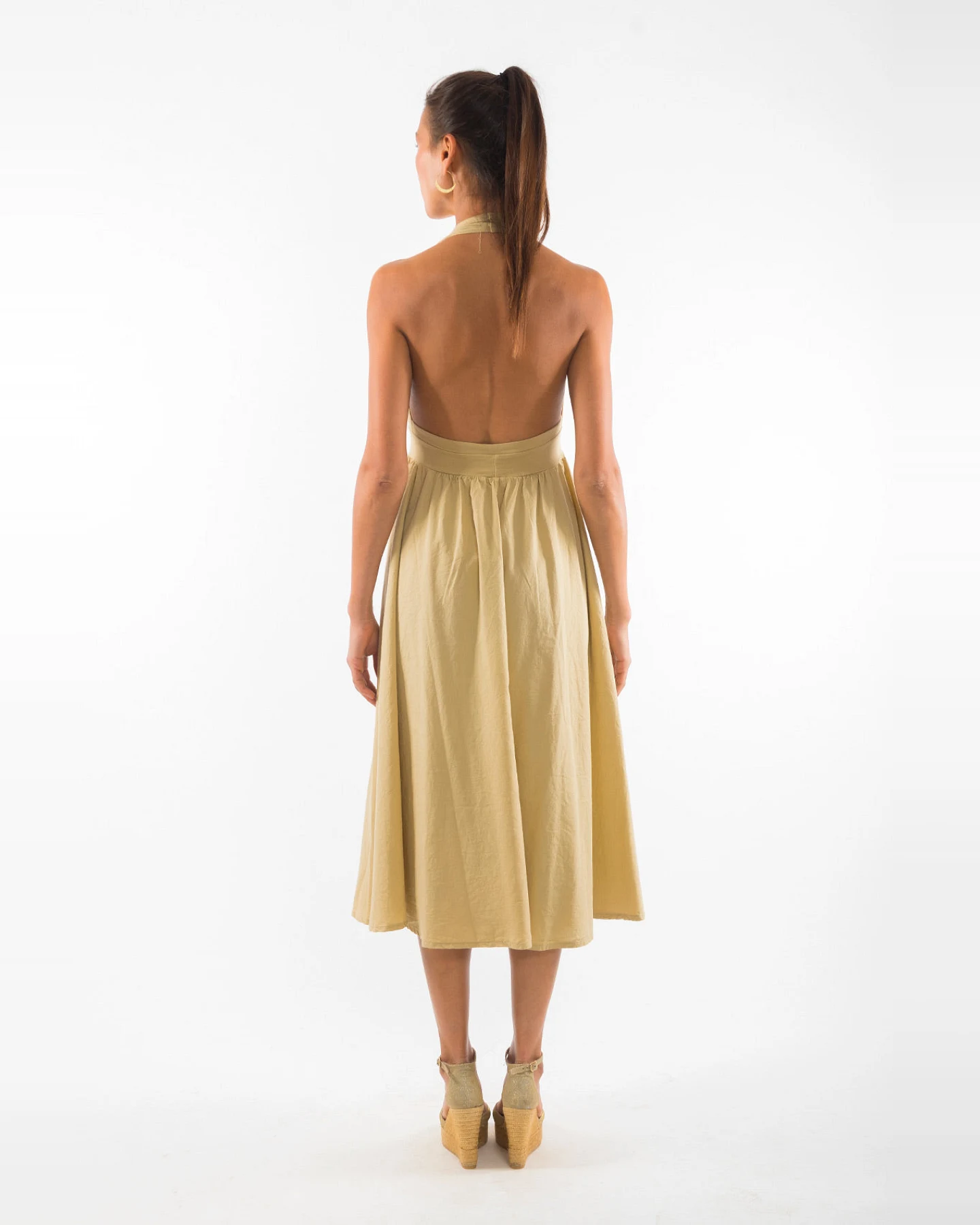 RAVENS VIEW IBIZA Damen vegan Kleid Marilyn Kamelgelb – Ansicht 2