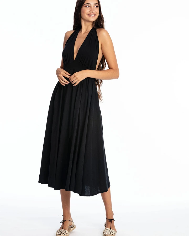 RAVENS VIEW IBIZA Damen vegan Kleid Marilyn Schwarz