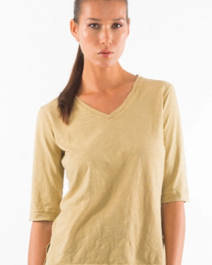 RAVENS VIEW IBIZA Damen vegan Top Lisa Kamelgelb