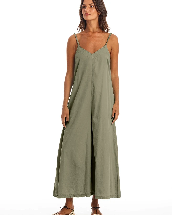 RAVENS VIEW IBIZA Damen vegan Jumpsuit Chiara Khaki Grün
