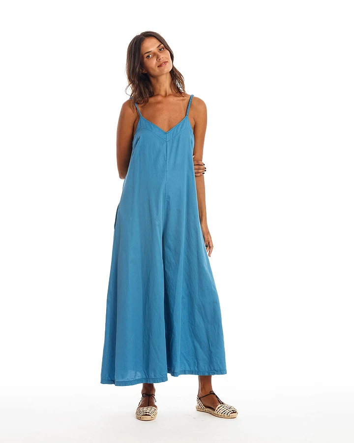 RAVENS VIEW IBIZA Damen vegan Jumpsuit Chiara Maui Blau