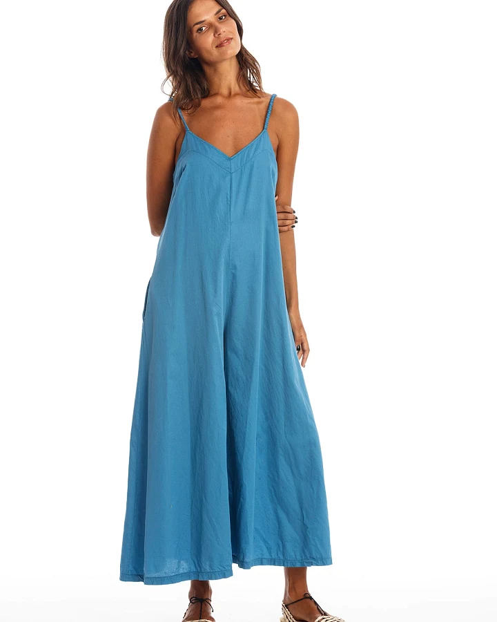 RAVENS VIEW IBIZA Damen vegan Jumpsuit Chiara Maui Blau
