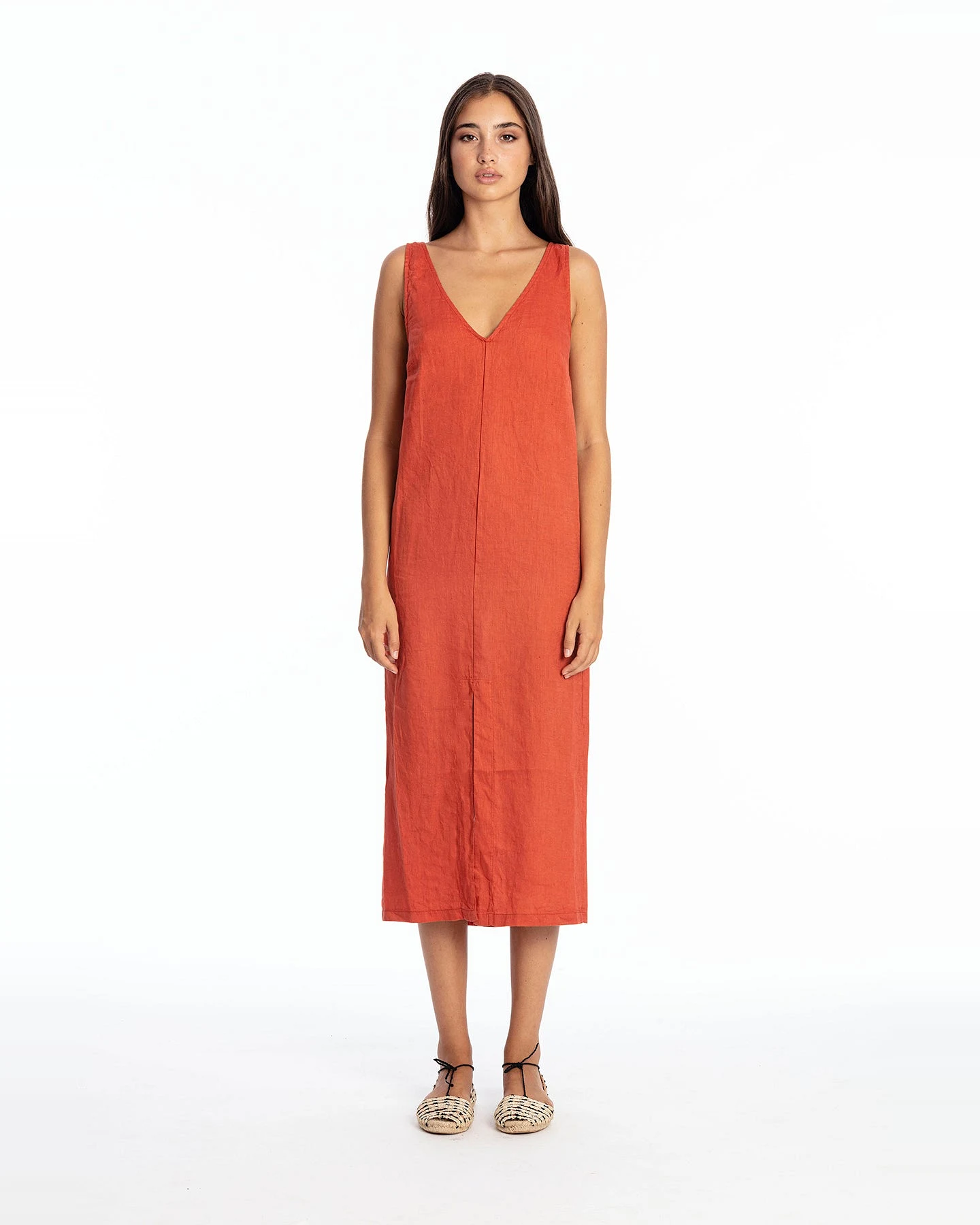 RAVENS VIEW IBIZA Damen vegan Kleid Chlöe Terracotta Orange – Ansicht 2