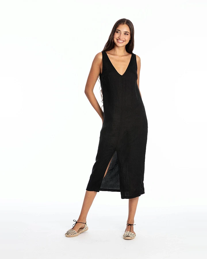 RAVENS VIEW IBIZA Damen vegan Kleid Chlöe Schwarz