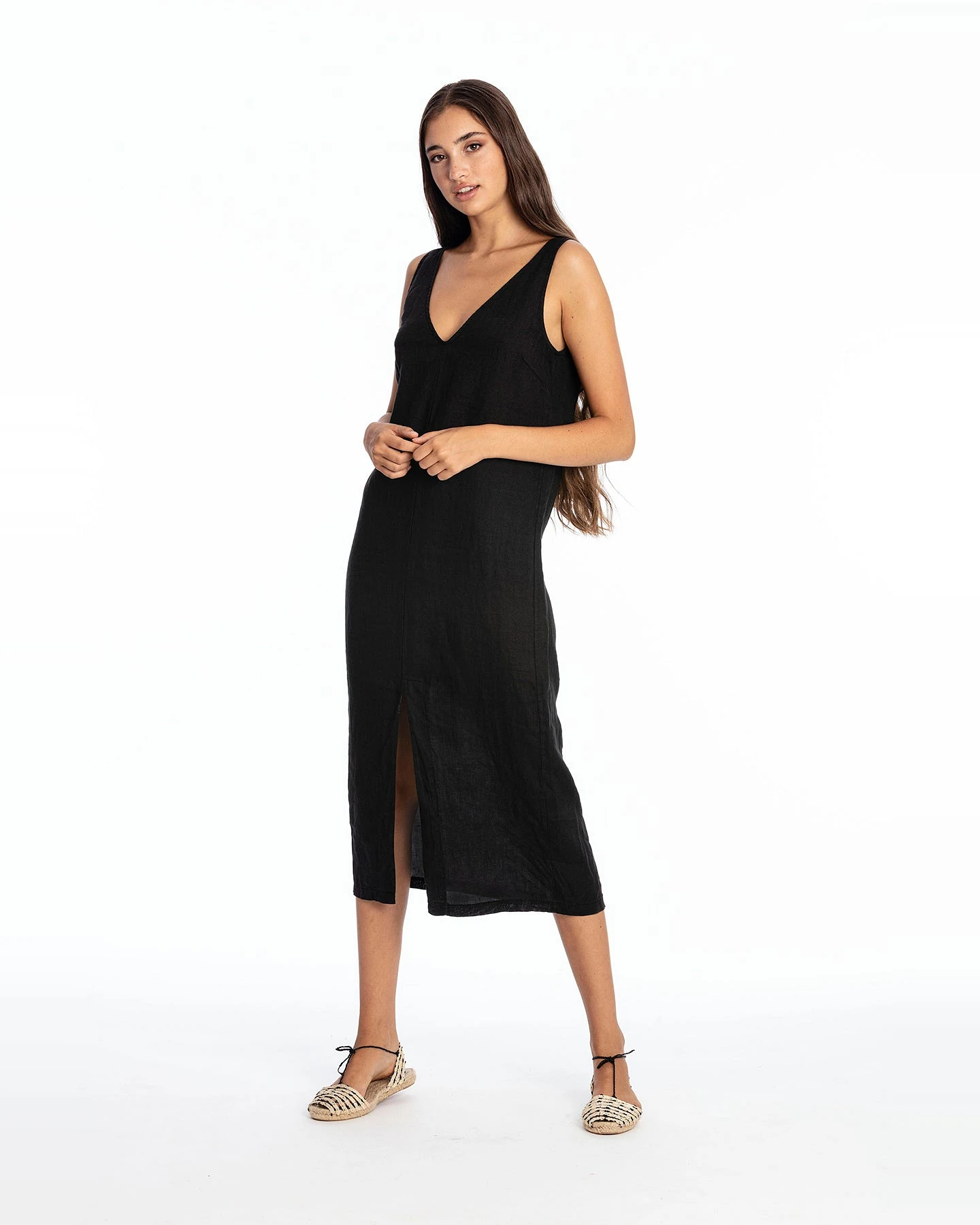 RAVENS VIEW IBIZA Damen vegan Kleid Chlöe Schwarz – Ansicht 2