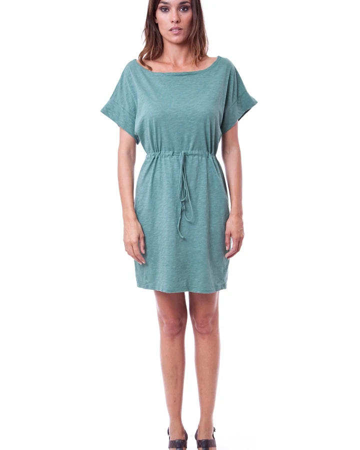 RAVENS VIEW IBIZA Damen vegan Kleid Sonne Chinois Grün