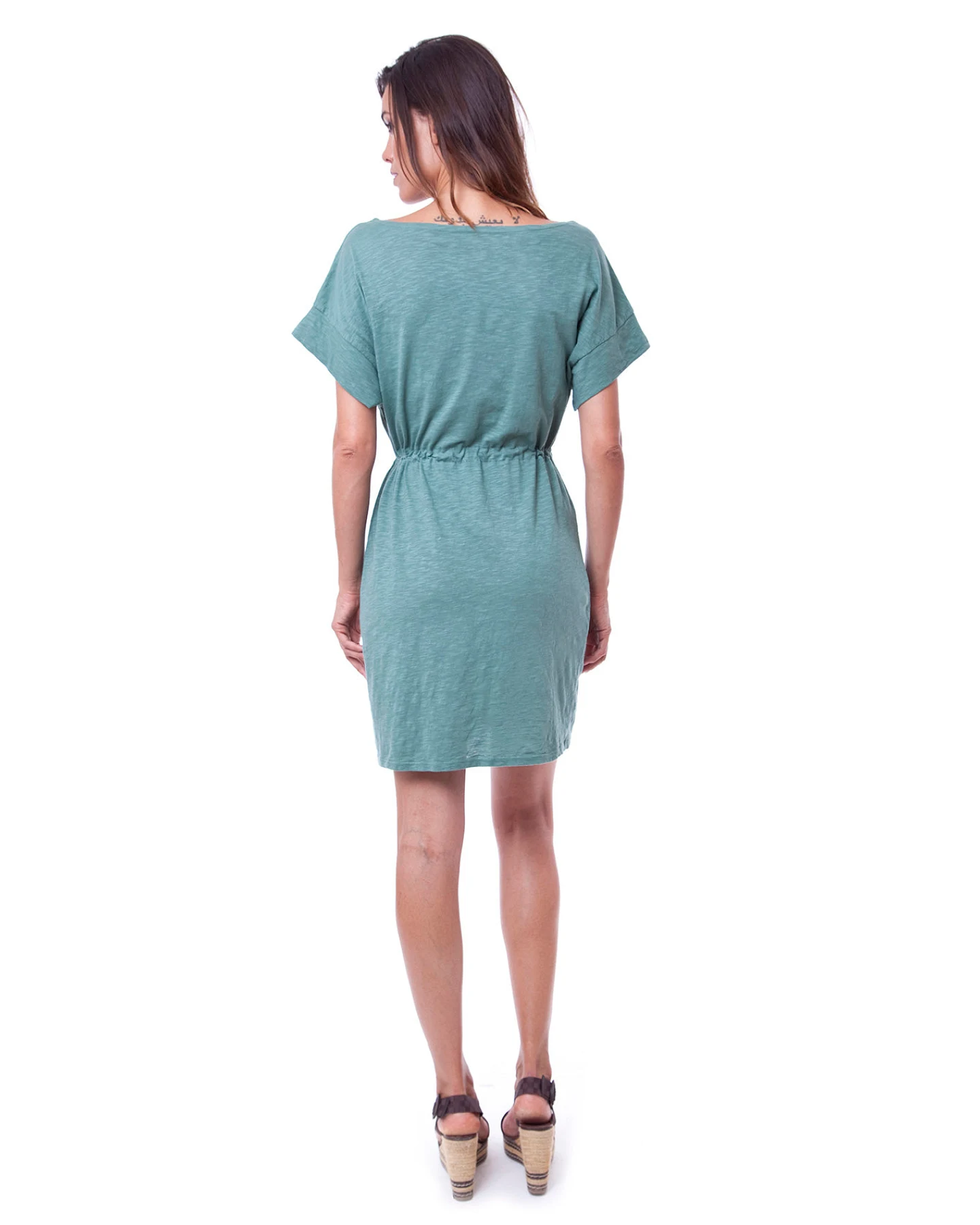 RAVENS VIEW IBIZA Damen vegan Kleid Sonne Chinois Grün – Ansicht 2