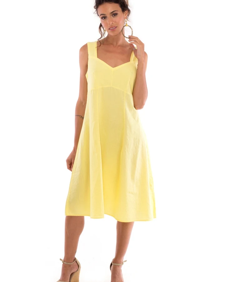 RAVENS VIEW IBIZA Damen vegan Kleid Anouk Limonengelb