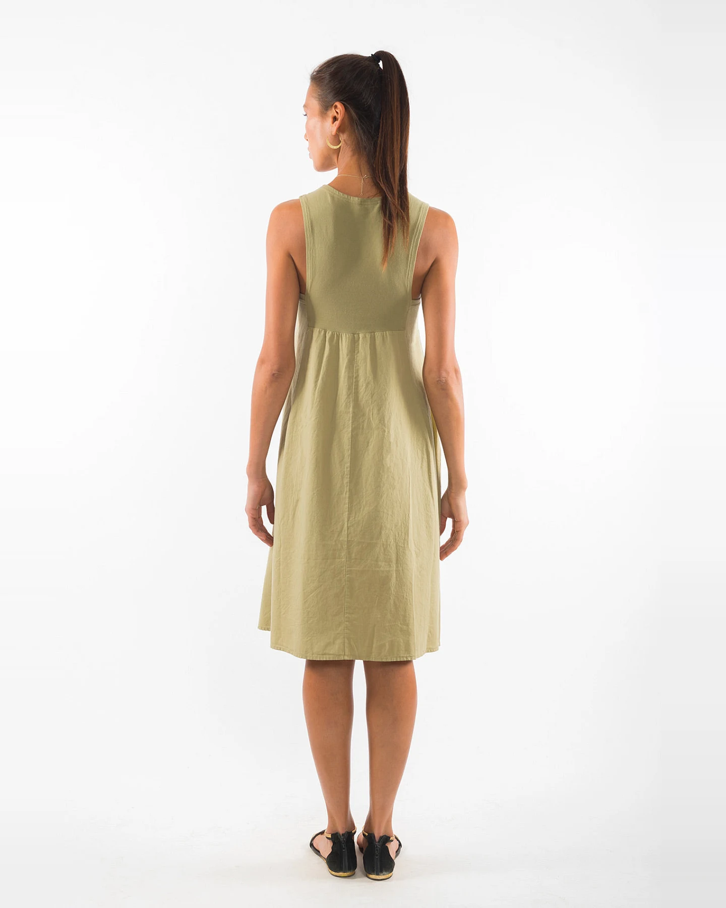 RAVENS VIEW IBIZA Damen vegan Kleid Anouk Dunkel Aloe Grün – Ansicht 2