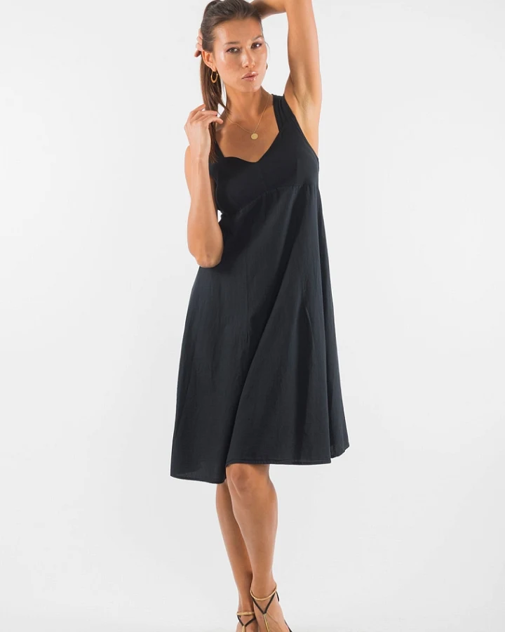 RAVENS VIEW IBIZA Damen vegan Kleid Anouk Schwarz