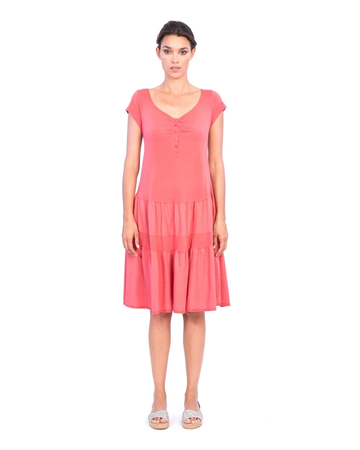 RAVENS VIEW IBIZA Damen vegan Kleid Seventy Candy Red
