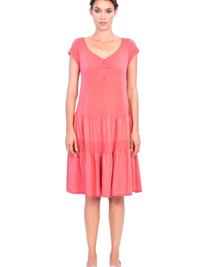 RAVENS VIEW IBIZA Damen vegan Kleid Seventy Candy Red