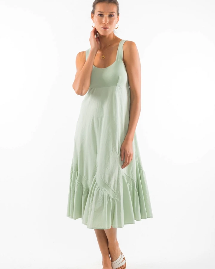 RAVENS VIEW IBIZA Damen vegan Kleid Coco Light Aloe Grün