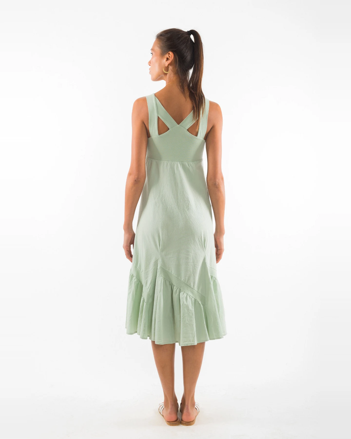 RAVENS VIEW IBIZA Damen vegan Kleid Coco Light Aloe Grün – Ansicht 2