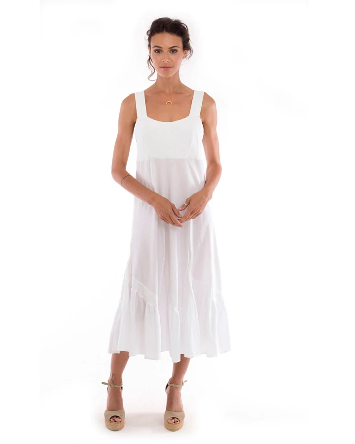 RAVENS VIEW IBIZA Damen vegan Kleid Coco White