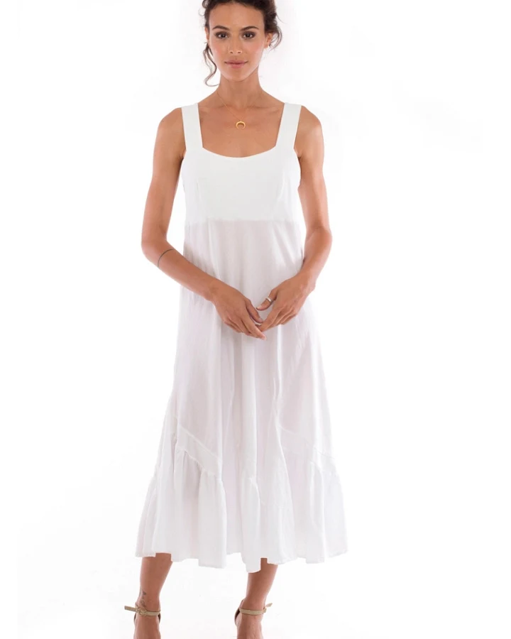 RAVENS VIEW IBIZA Damen vegan Kleid Coco White