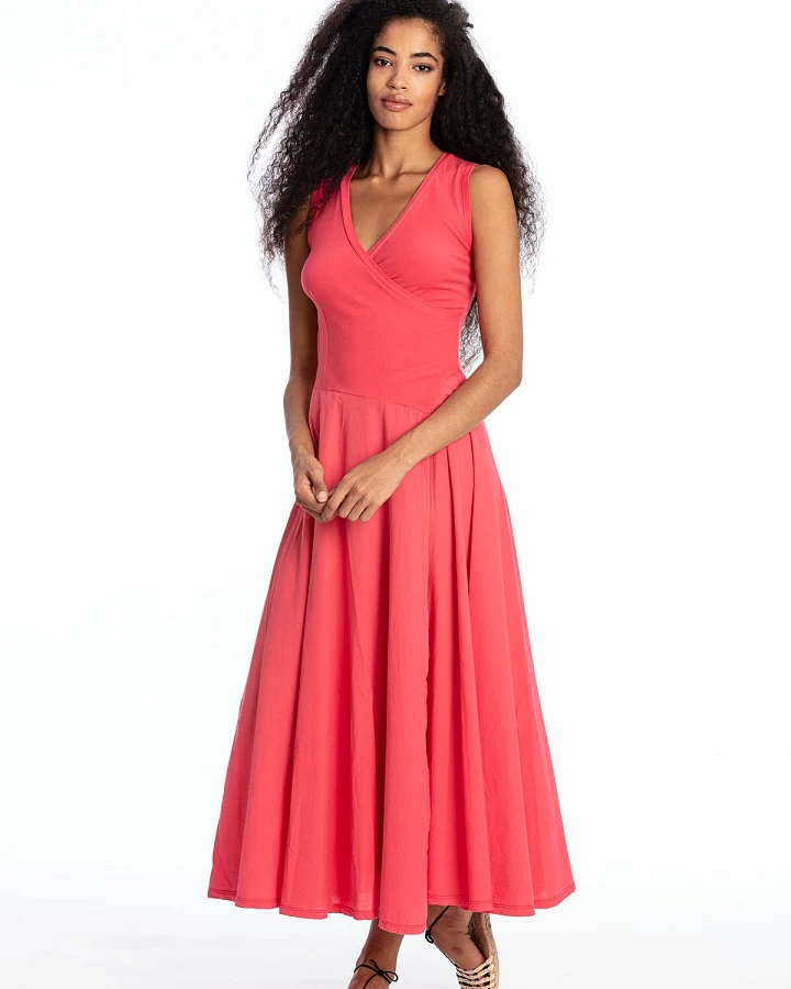 RAVENS VIEW IBIZA Damen vegan Ärmelloses Kleid Veronika Elektrisch Rot