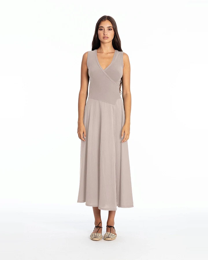 RAVENS VIEW IBIZA Damen vegan Ärmelloses Kleid Veronika Stone Grey