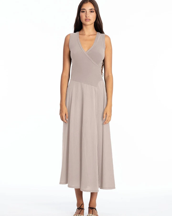 RAVENS VIEW IBIZA Damen vegan Ärmelloses Kleid Veronika Stone Grey