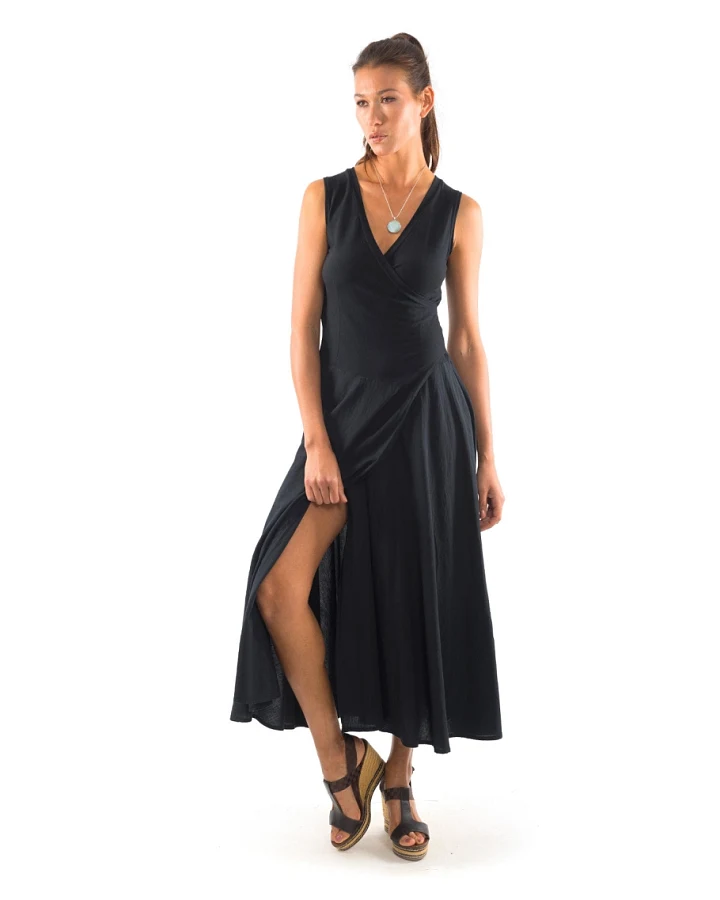 RAVENS VIEW IBIZA Damen vegan Kleid Ärmellos Veronika Schwarz
