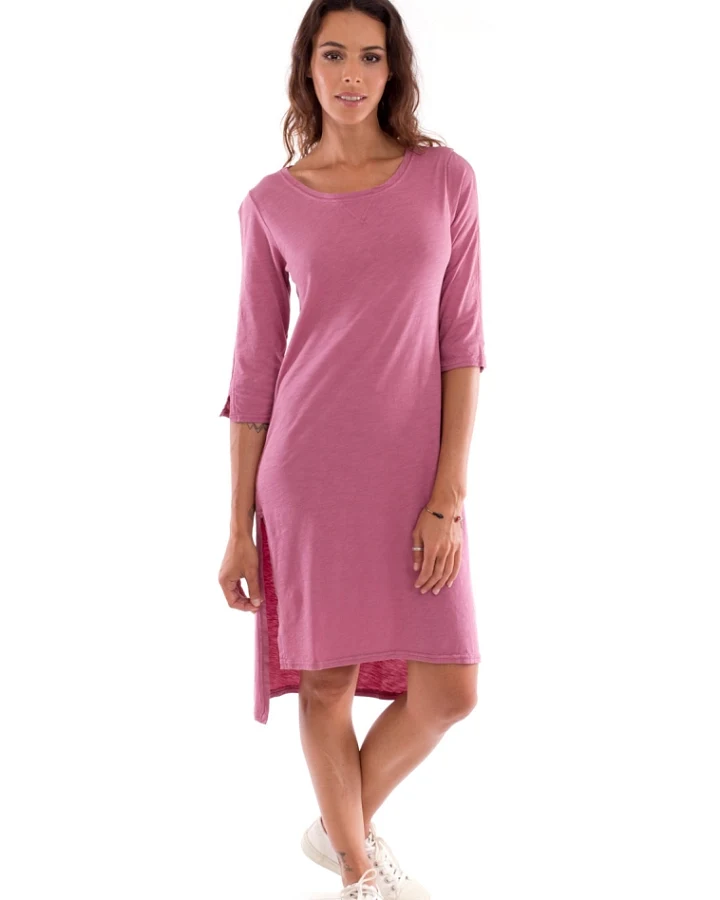 RAVENS VIEW IBIZA Damen vegan Kleid Mit Langen Ärmeln Mia Violet