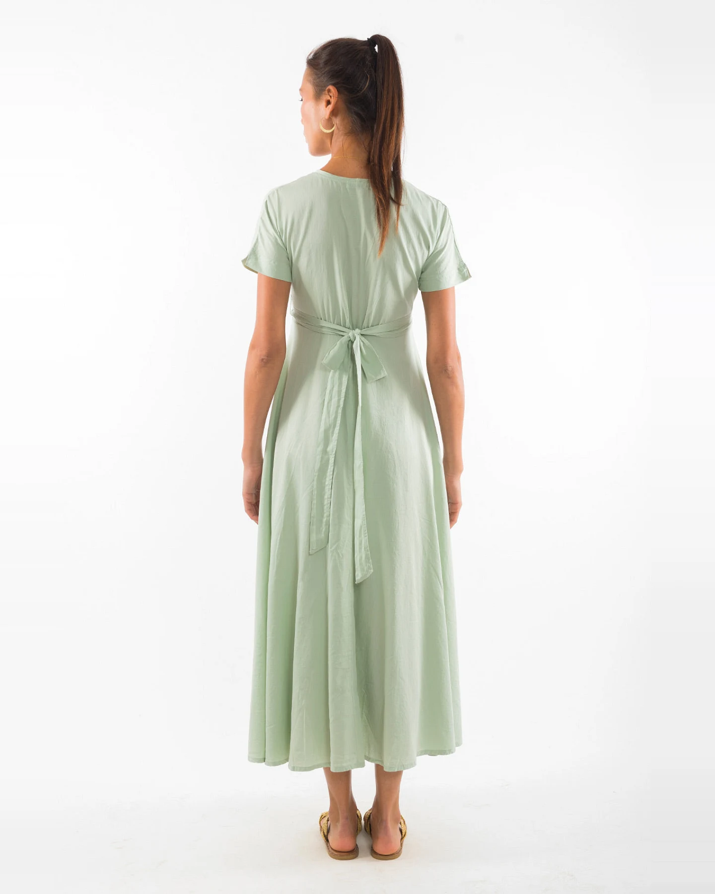 RAVENS VIEW IBIZA Damen vegan Kleid Calypso Light Aloe Grün – Ansicht 2